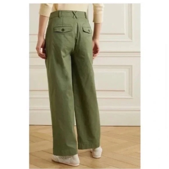 Alex Mill Kelly Chino Size 2 - Olive Green wide leg cropped - Picture 3 of 10